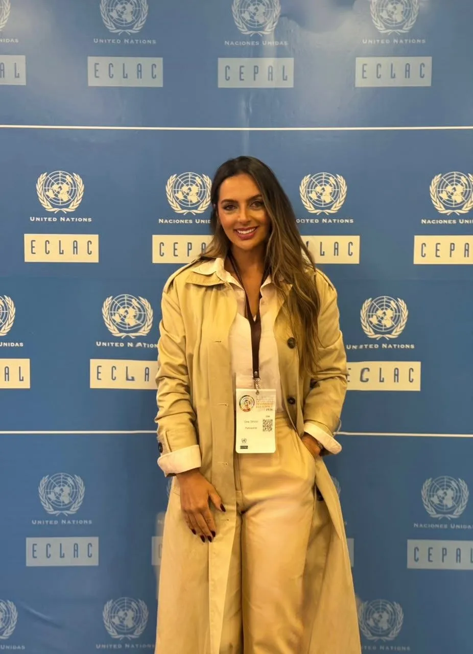 Gina Strozzi diante do painel das Nações Unidas e da CEPAL, Chile 2026
